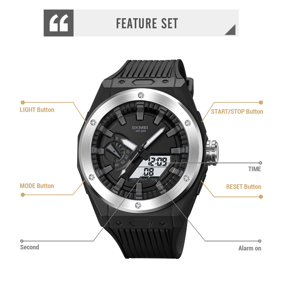 waterproof analog digital watches-Skmei Watch Manufacture Co.,Ltd