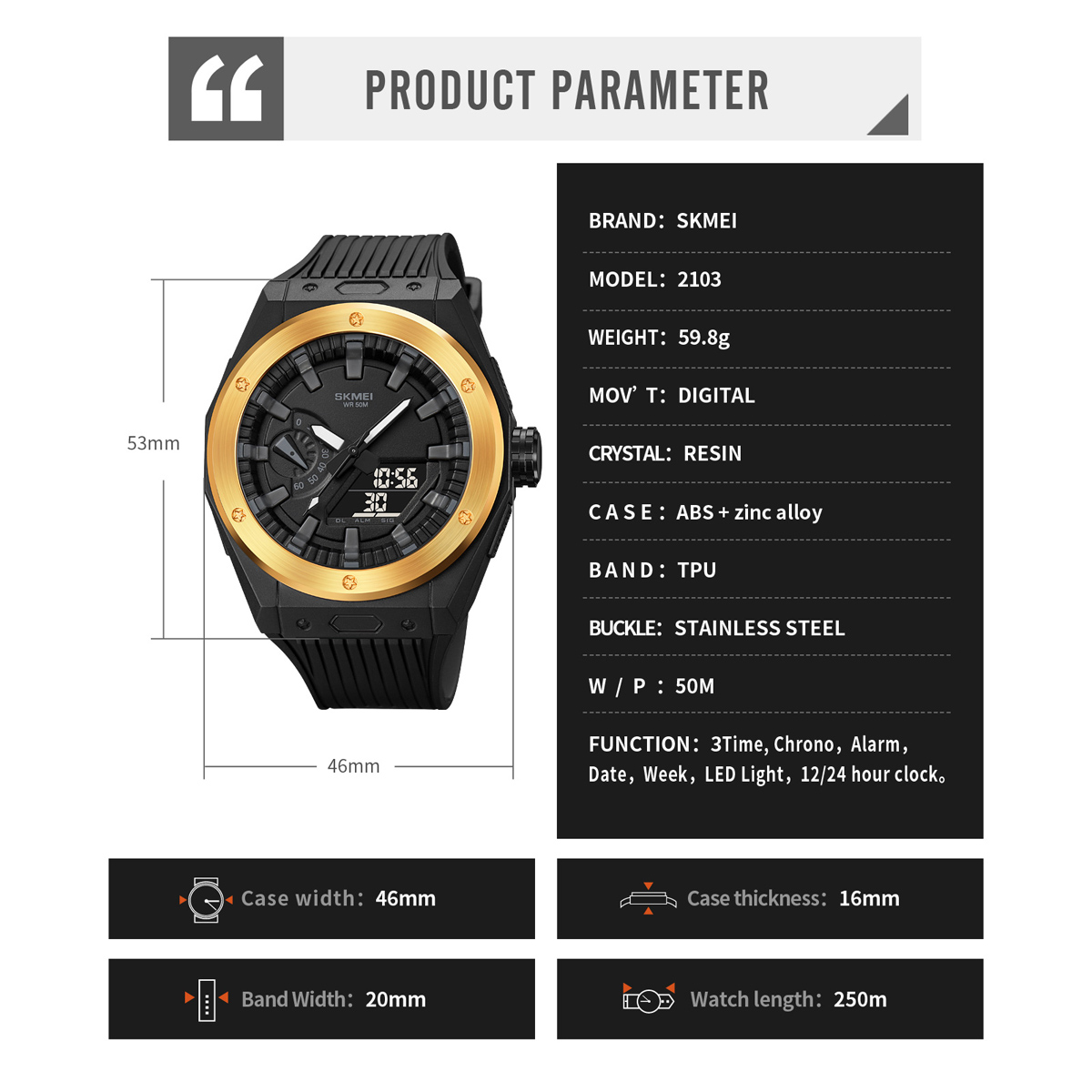 waterproof analog digital watches-Skmei Watch Manufacture Co.,Ltd