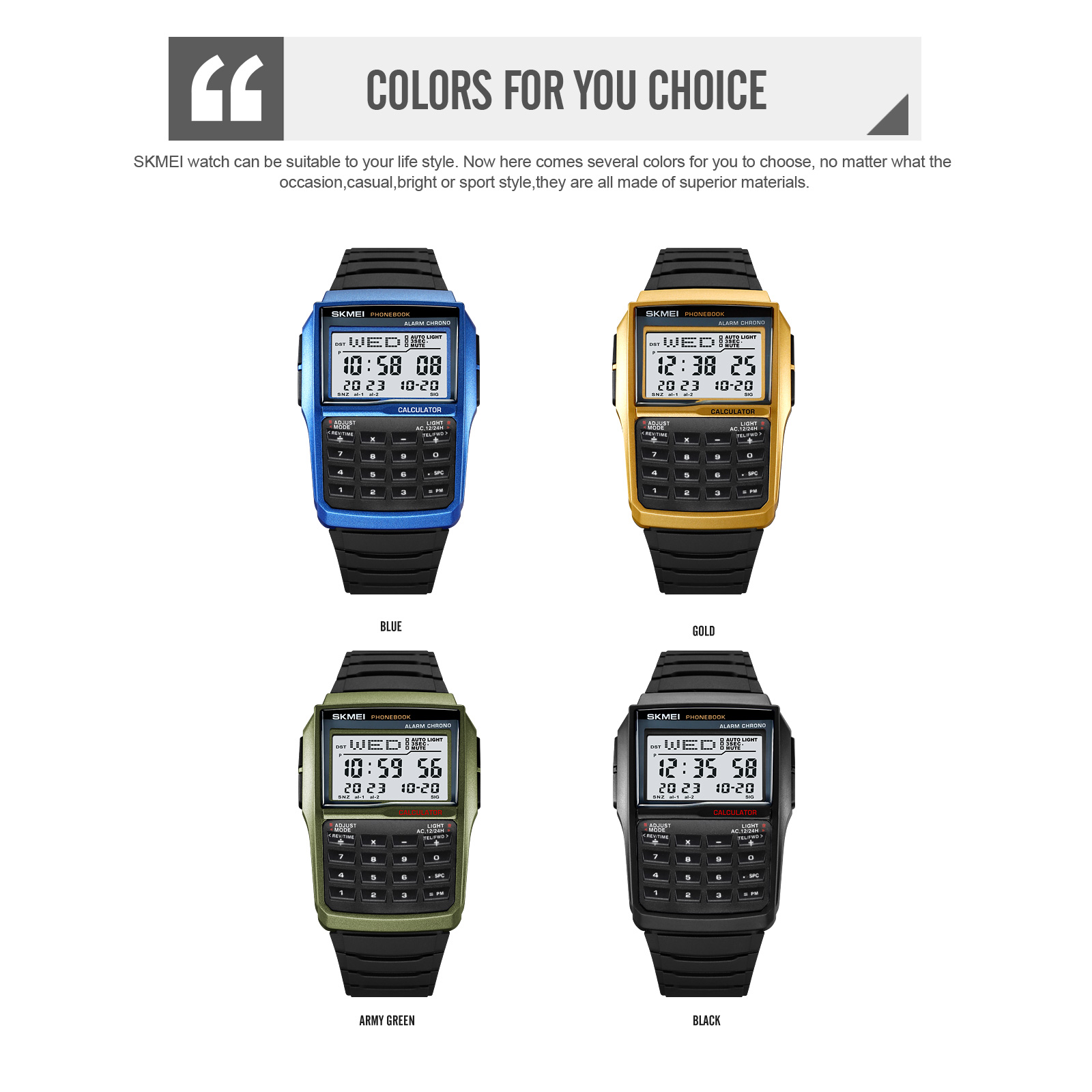 SKMEI 2255 CALCULATOR DIGITAL WATCH