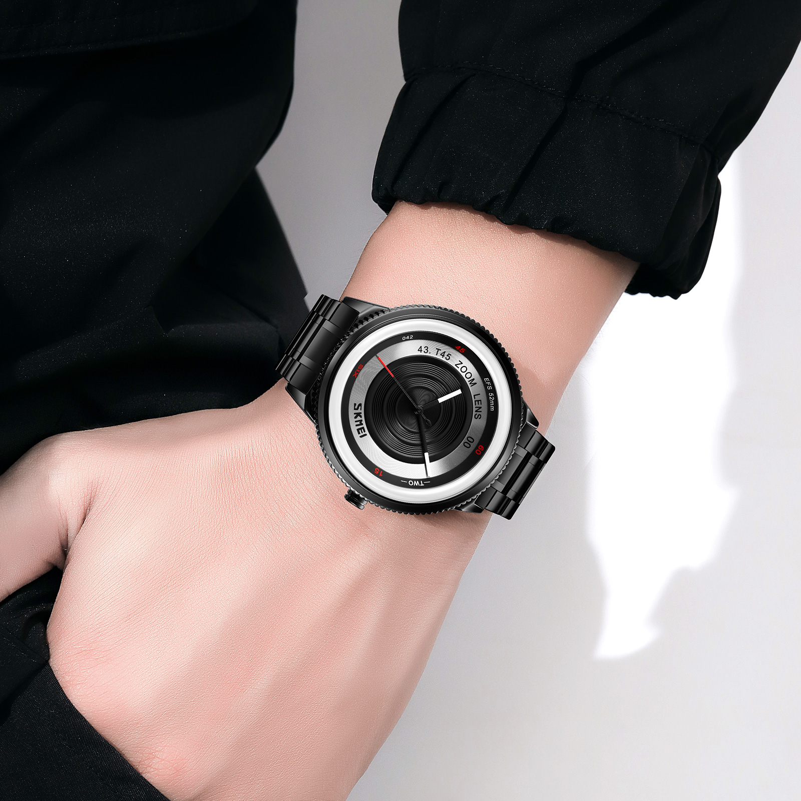 wristwatches stainless steel men black-Skmei Watch Manufacture Co.,Ltd