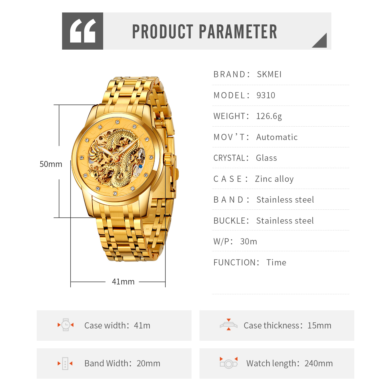 automatic watches men wrist-Skmei Watch Manufacture Co.,Ltd