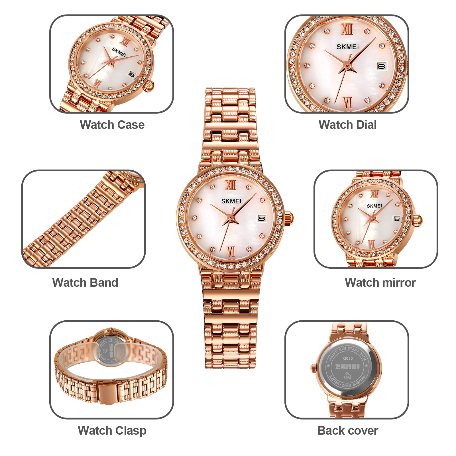 woman watch stainless steel-Skmei Watch Manufacture Co.,Ltd