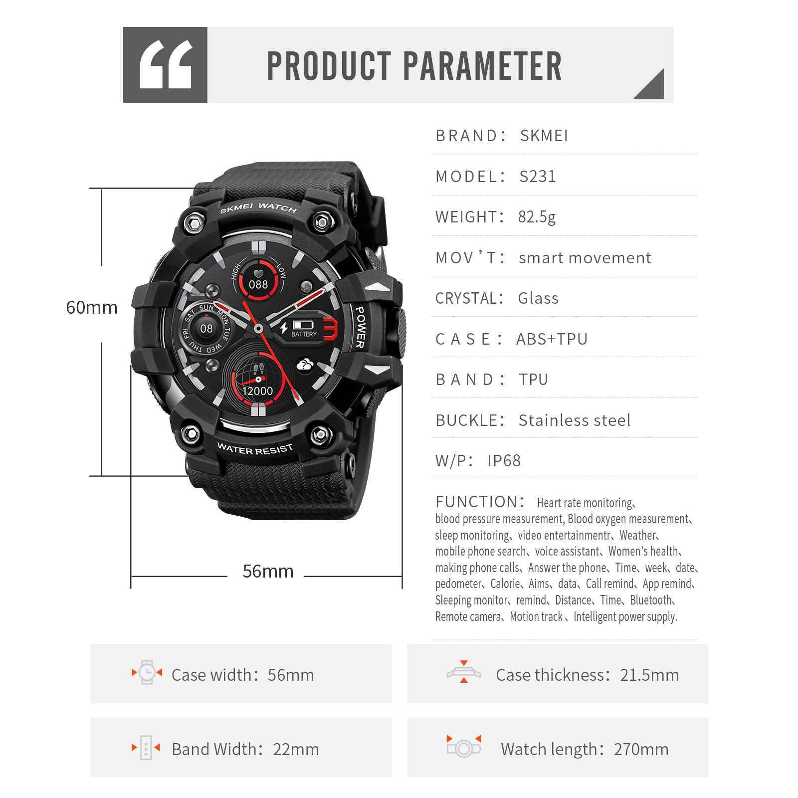 touch smart watch-Skmei Watch Manufacture Co.,Ltd