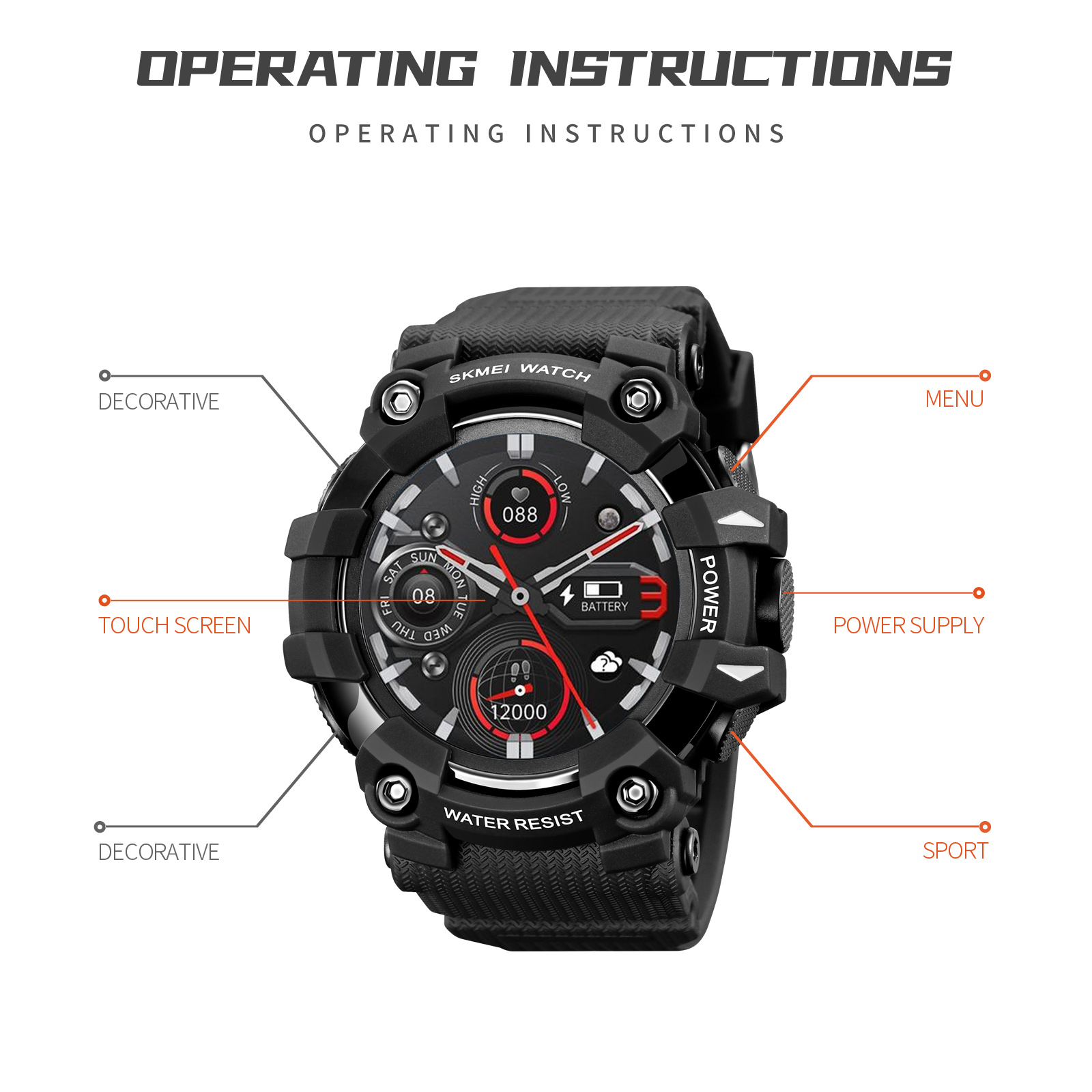 touch smart watch-Skmei Watch Manufacture Co.,Ltd