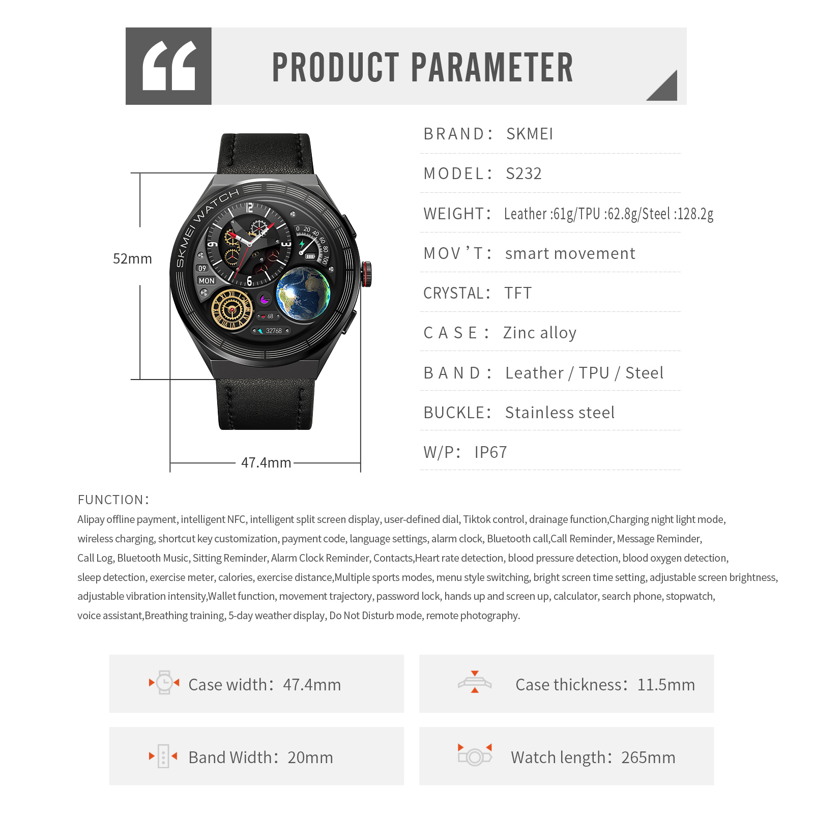 bluetooth smart wrist watch-Skmei Watch Manufacture Co.,Ltd