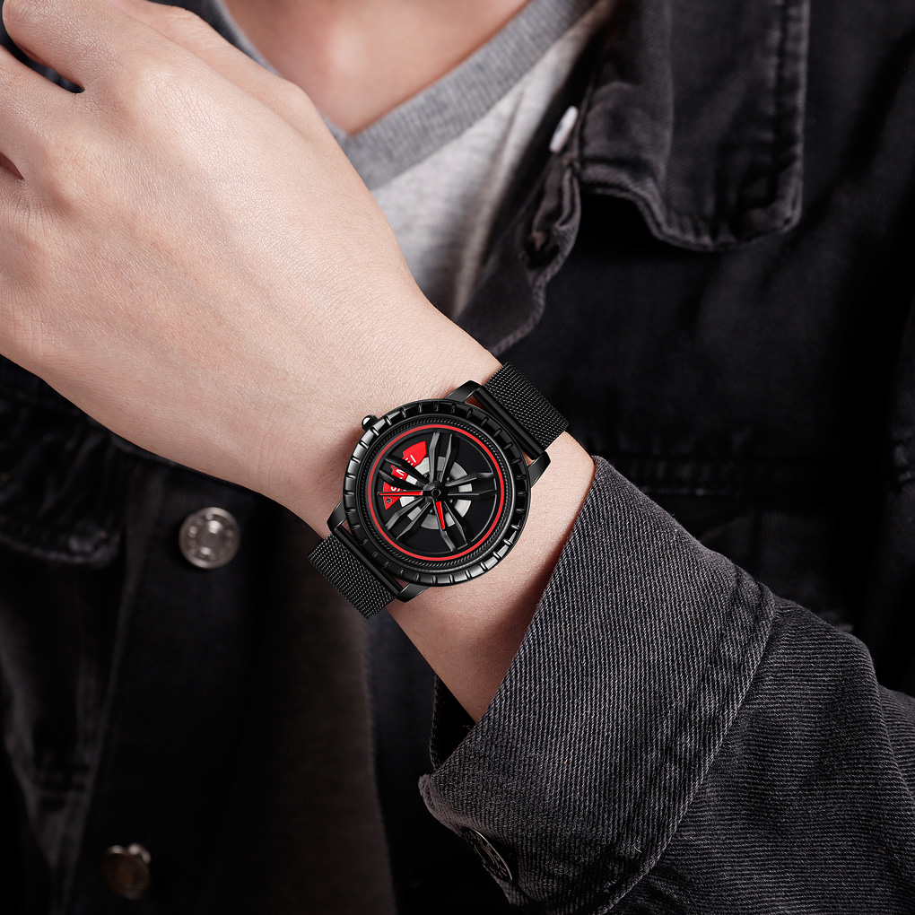 men rim hub watch car design analog quartz-Skmei Watch Manufacture Co.,Ltd