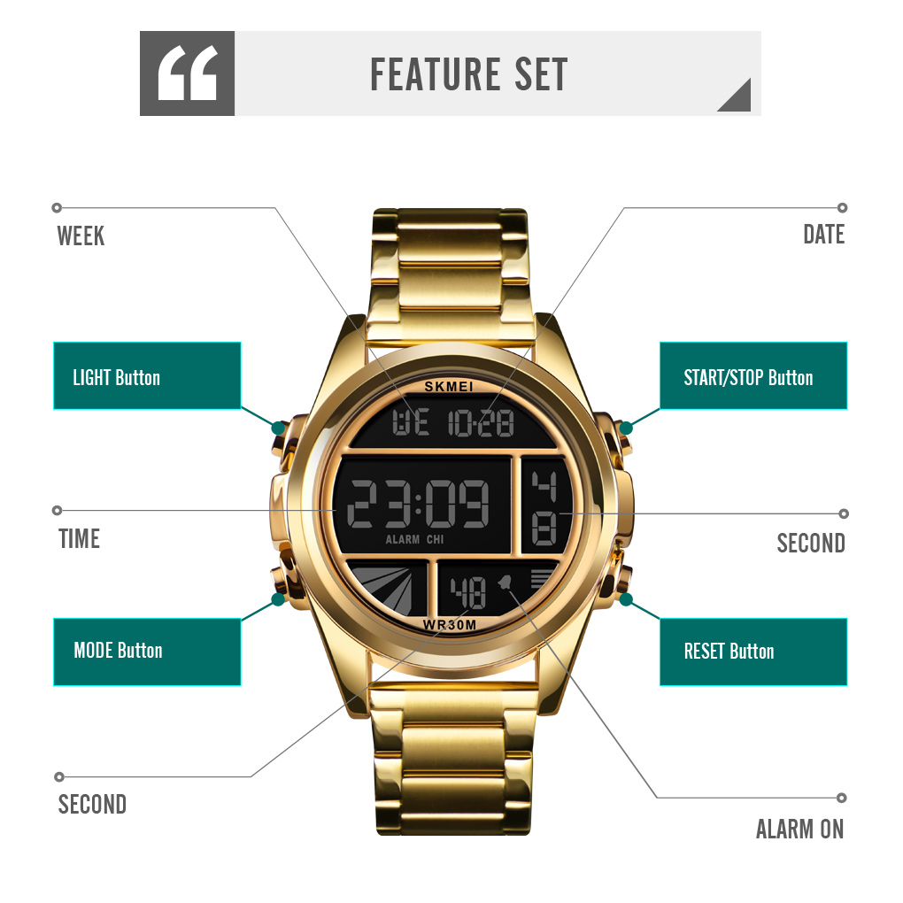 digital watches men sport stainless steel-Skmei Watch Manufacture Co.,Ltd