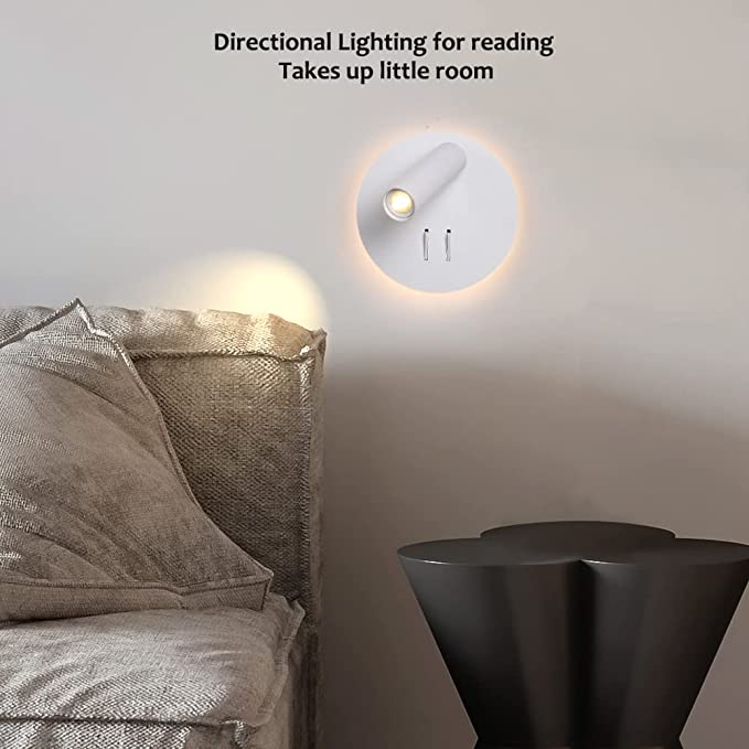 Meanyee Wall Mounted Reading Lamp with Switch Hardwired Sconces With Adjustable/ for Bedside Interior Design