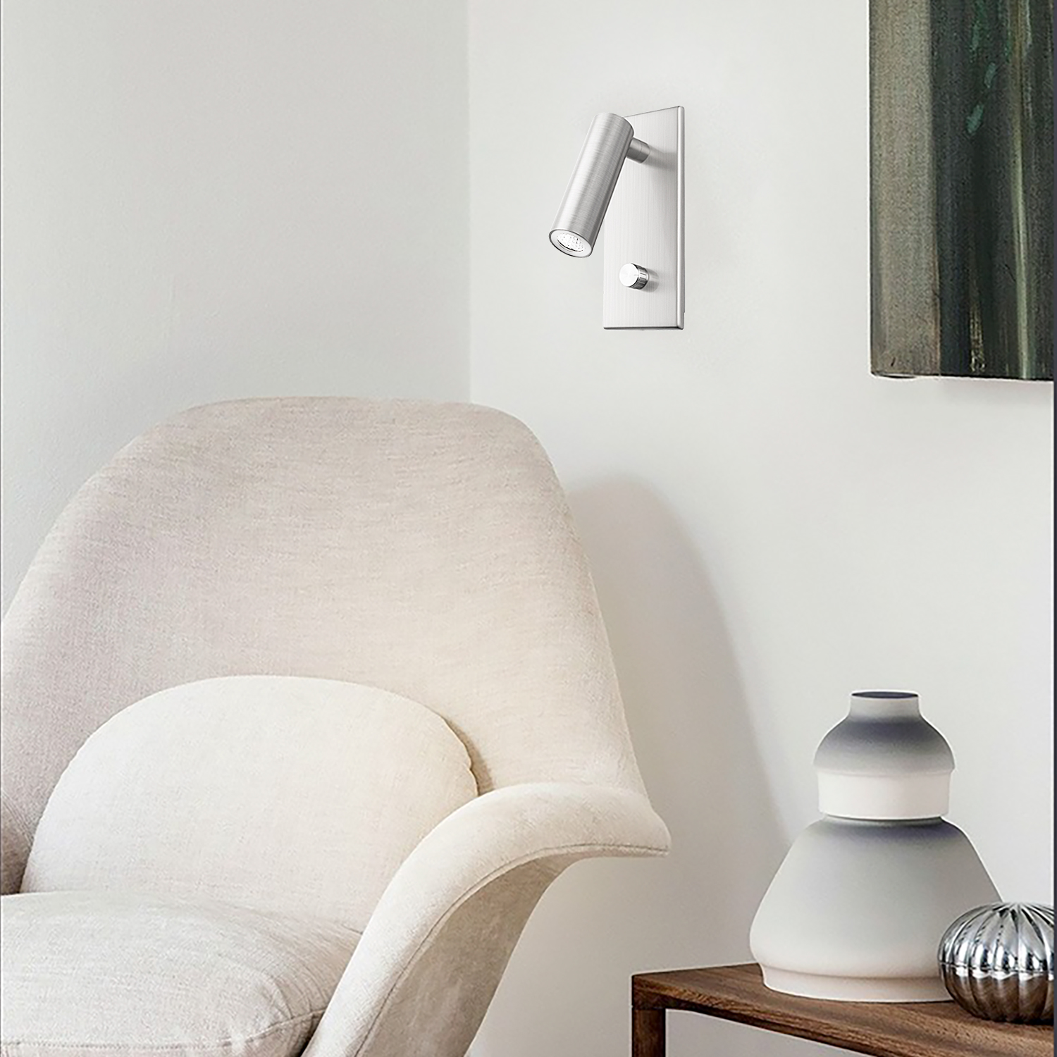 Meanyee Wall Mounted Sconce Reading Lamp/Lights with Twist Switch/Embedded/Recessed/Stepless Dimmable/4.5W Osram /Headboard/Hardwired/3000K/Hotel Bedroom