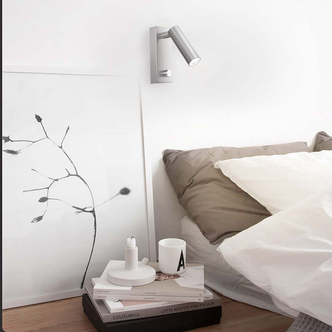 Meanyee Wall Mounted Reading Lamp Headboard Bedside Light with Twist S