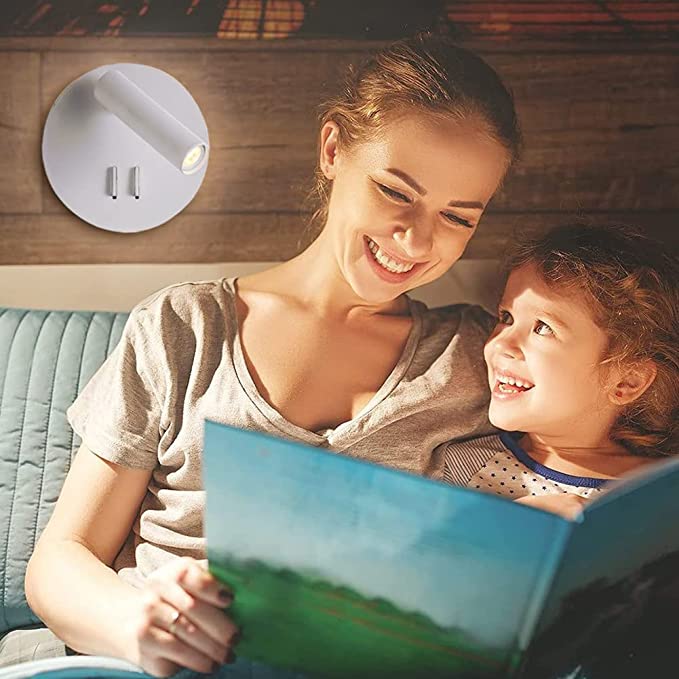 Meanyee Wall Mounted Reading Lamp with Switch Hardwired Sconces With Adjustable/ for Bedside Interior Design