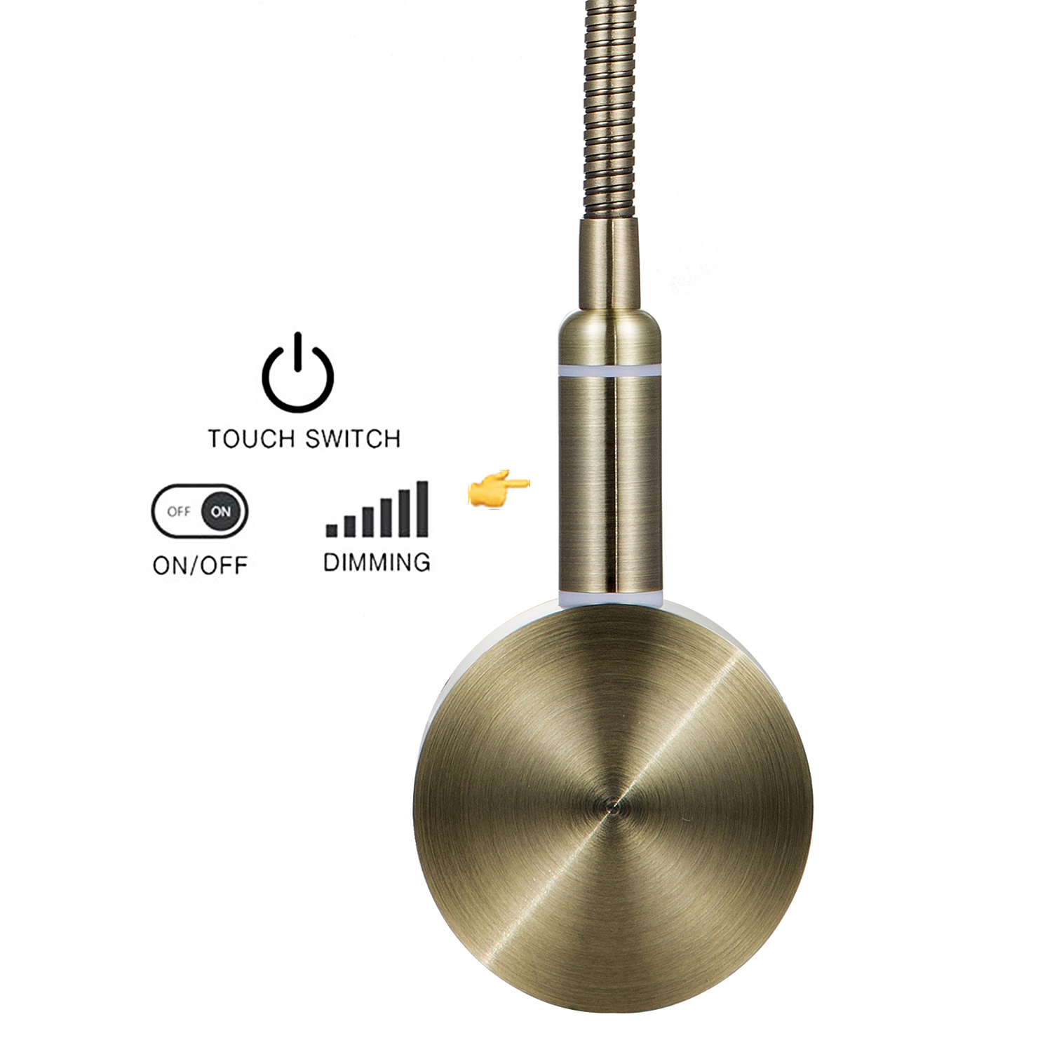 Meanyee Wall reading lamp bedside lights with touch switch/dimmable/flexible adjustable