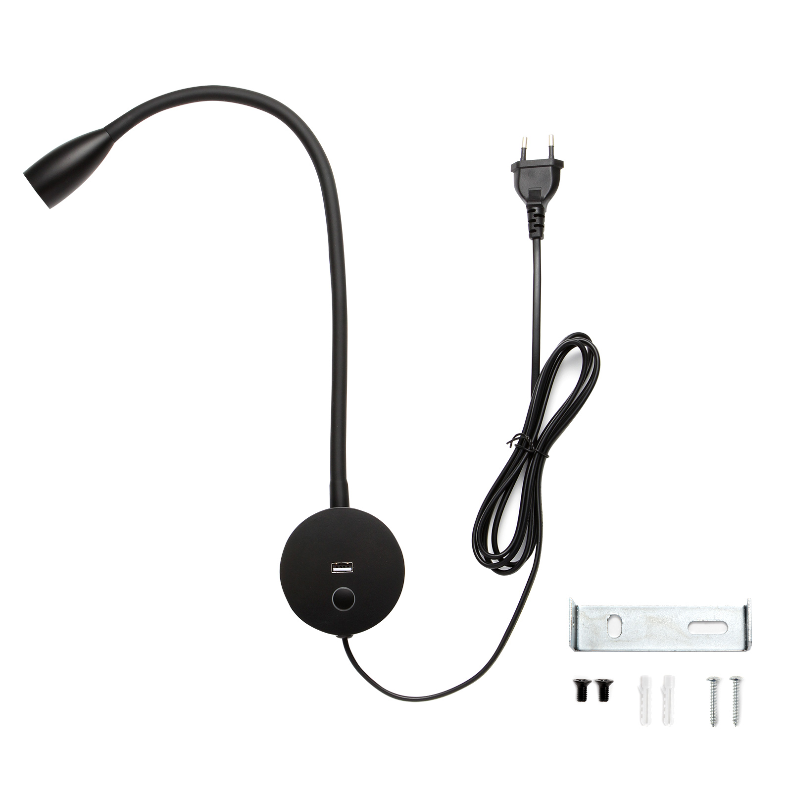 Meanyee Wall Reading lamp Bedside Lights with USB Charging Port/Touch dimmable Switch/Adjustable arm/1 * 3W led/Warm White 3000K