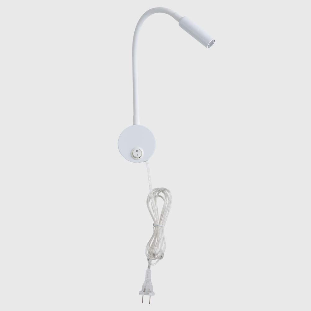 Meanyee Wall Mounted Reading Light Sconces Lamp LED 3W Warm White 3000K Input 110-240V AC Plug Cord Bedside Headboard Black Finished