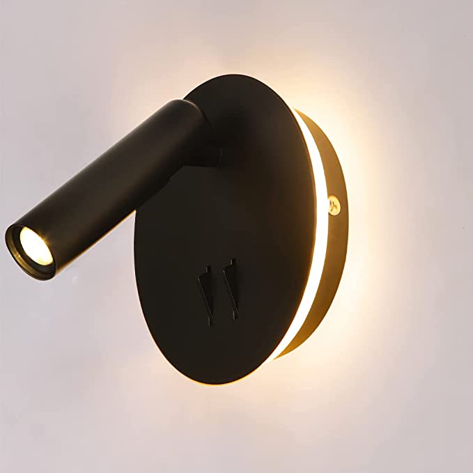 Meanyee Wall Mounted Reading Lamp with Switch Hardwired Sconces With Adjustable/ for Bedside Interior Design
