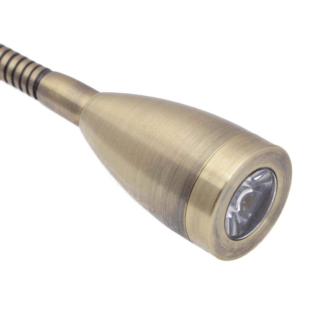 Meanyee Flexible Wall Reading Lights/Bedside Lamp with Switch, 1 * 3 Watt LED, Bronze MY-B031