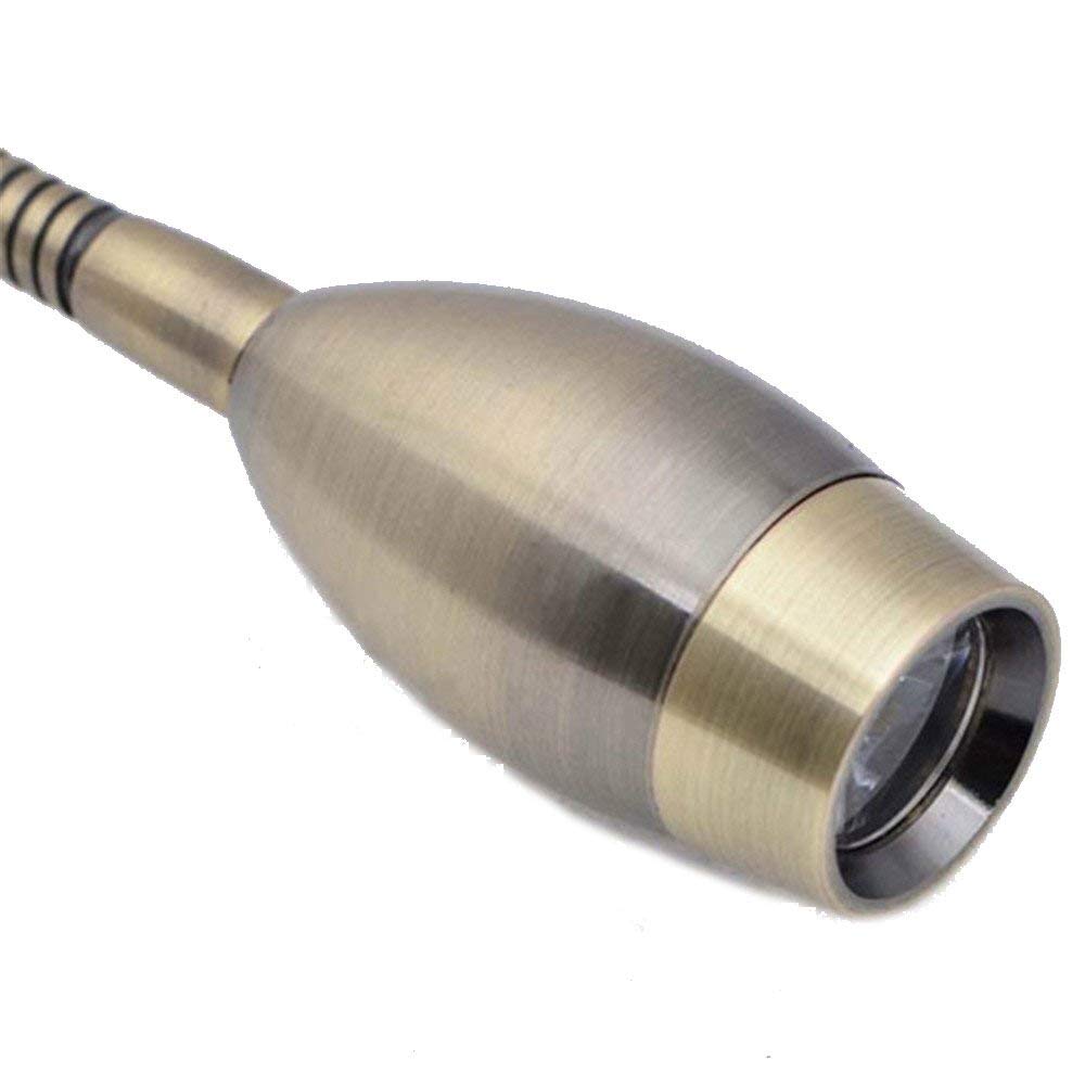 Meanyee Flexible Wall Reading Lights/Bedside Lamp with Switch, 1 * 3 Watt LED, Bronze MY-B032
