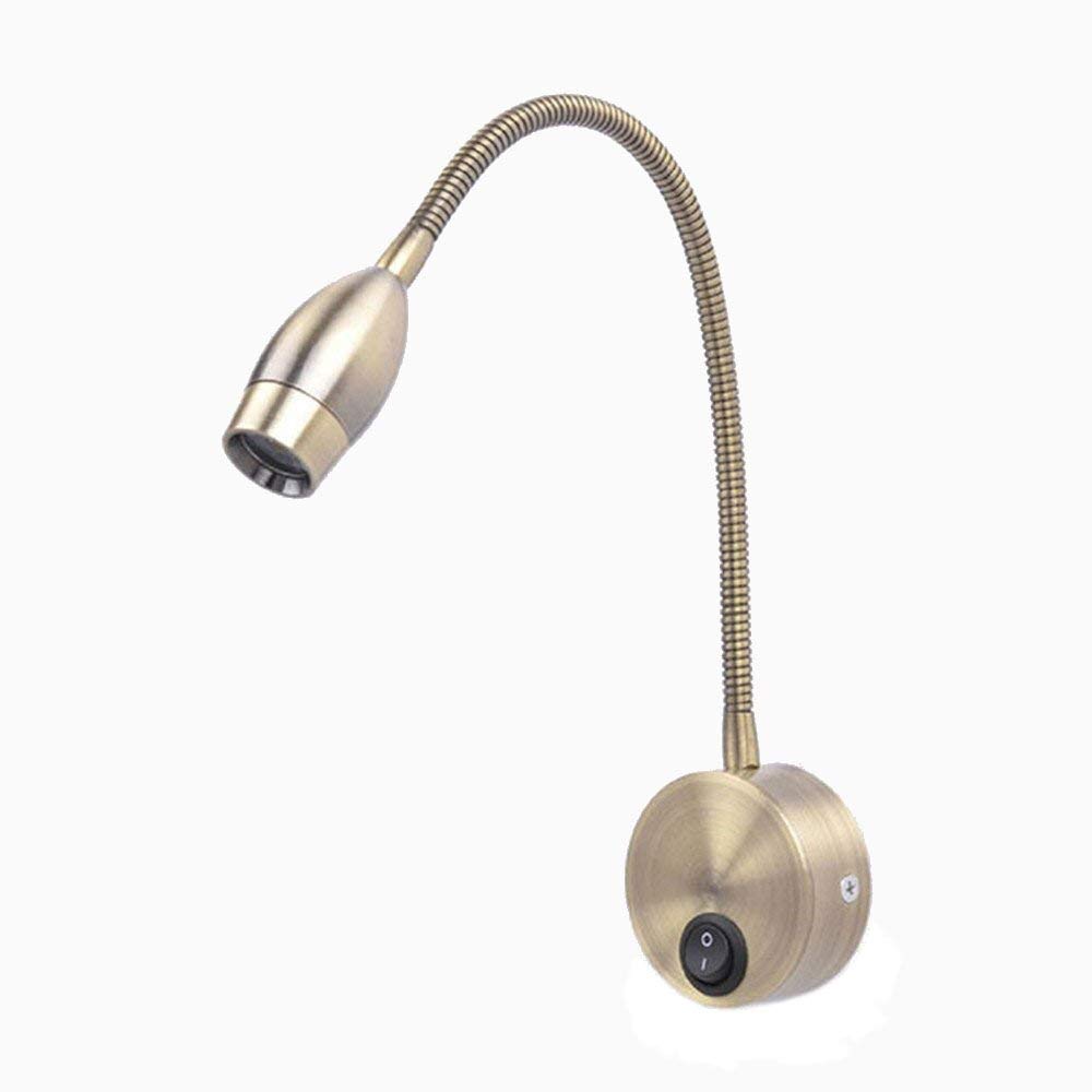 Meanyee Flexible Wall Reading Lights/Bedside Lamp with Switch, 1 * 3 Watt LED, Bronze MY-B032