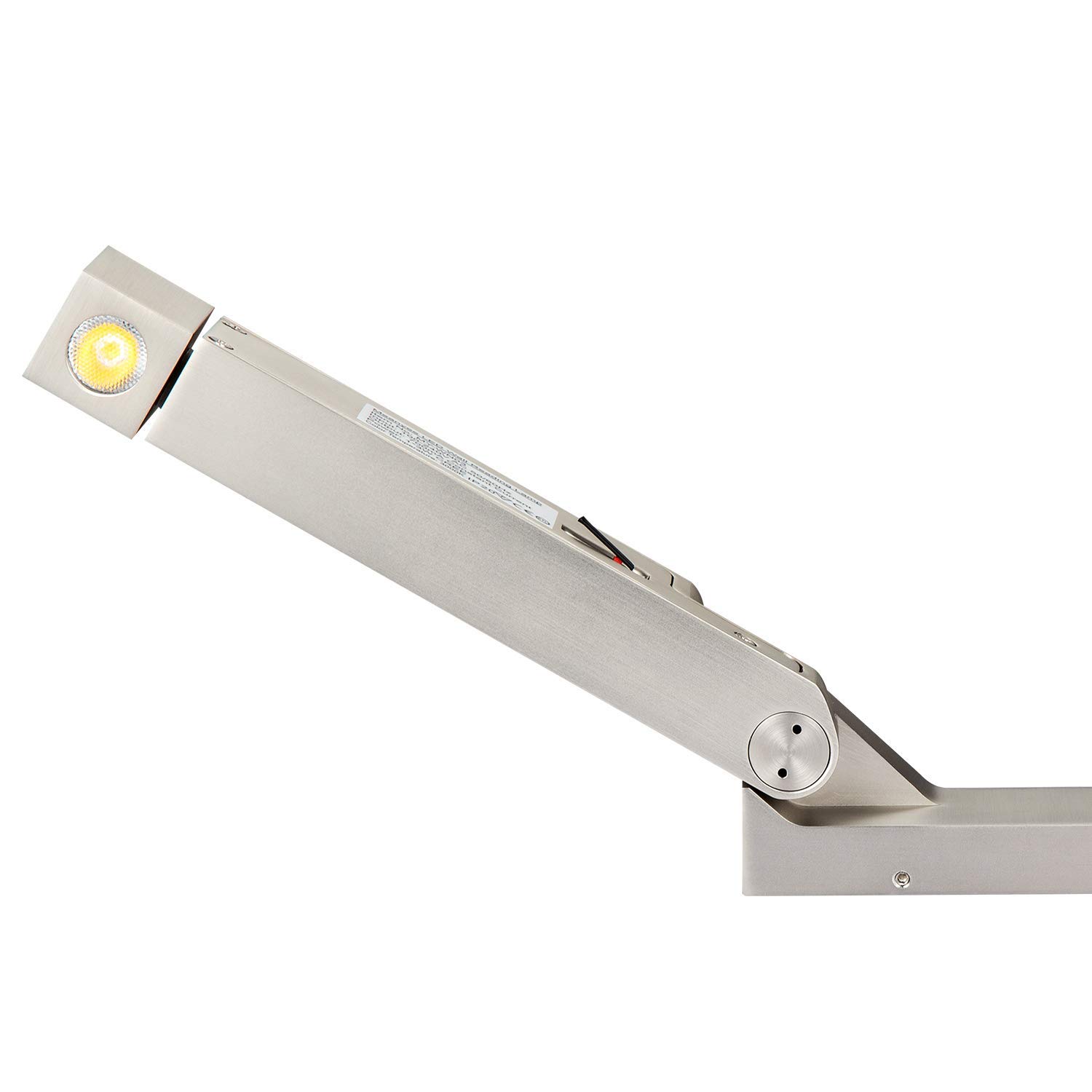 Meanyee 3W CREE Wall Mounted Reading Lamp Bedside Lights with Switch, 350° Rotatable/Swing Arm Foldable/Not Dimmable/Brushed Nickel/ for Hotel Bedroom