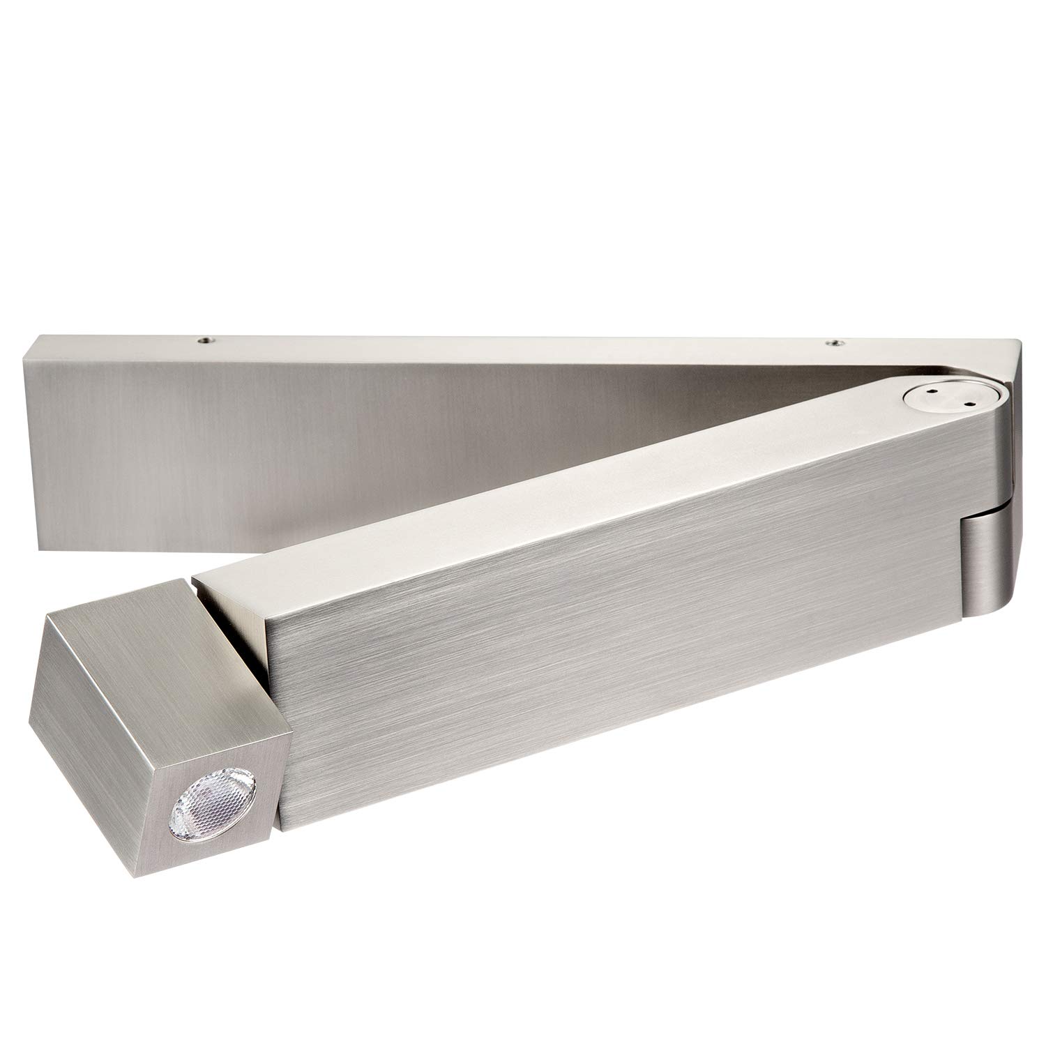 Meanyee 3W CREE Wall Mounted Reading Lamp Bedside Lights with Switch, 350° Rotatable/Swing Arm Foldable/Not Dimmable/Brushed Nickel/ for Hotel Bedroom