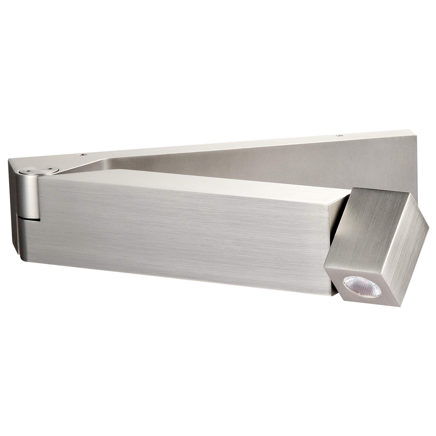 Meanyee 3W CREE Wall Mounted Reading Lamp Bedside Lights with Switch, 350° Rotatable/Swing Arm Foldable/Not Dimmable/Brushed Nickel/ for Hotel Bedroom