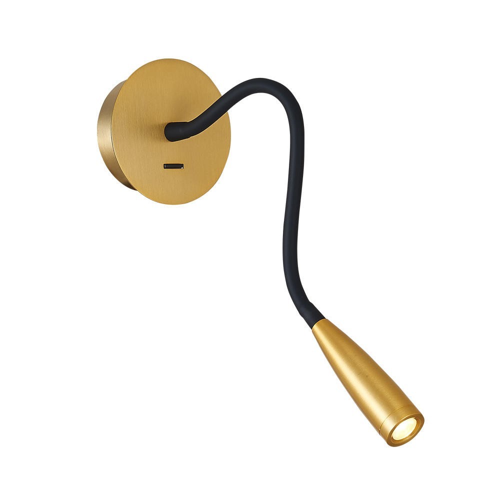 Meanyee Bronze Round Hose Sconce Wall  Light Flexible  Gooseneck Brass Indoor Reading Lamps Wall Mount Bedside Hotel Wall Lamps