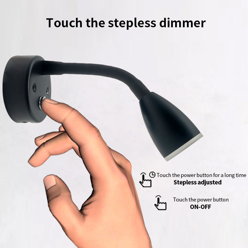 LED Camper Caravan 2W RV Interior Cabin Warm Reading Light DC 12V-24V Marine Boat Yacht USB Charging Swivel Beside Wall Lamp