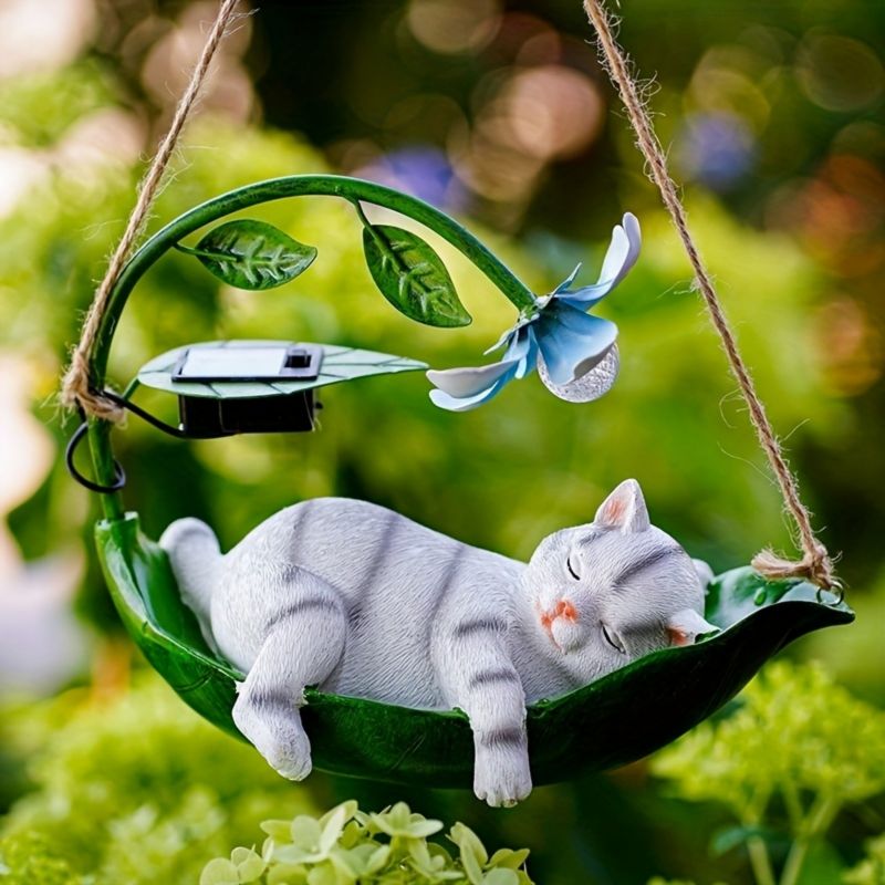 Solar-Powered Animal Swing Ornament