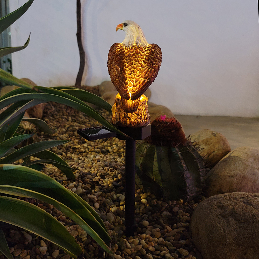 Solar Garden Light Outdoor, Eagle Solar Garden Stake Light, Waterproof Warm White LED Light For Garden