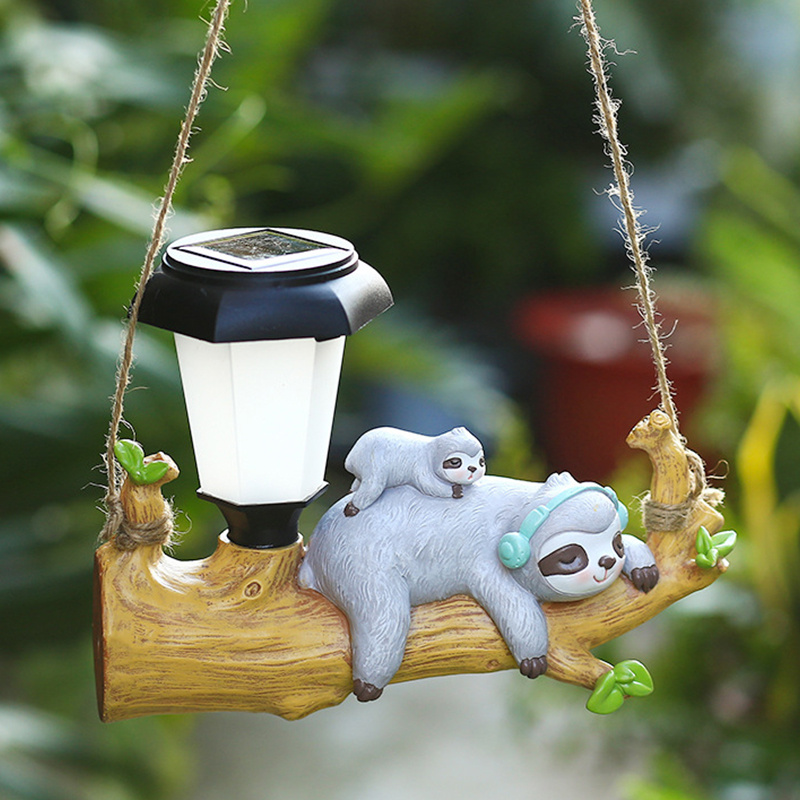 Cartoon Animal Outdoor Garden Decorative Light, Squirrel Sloth Hanging Light
