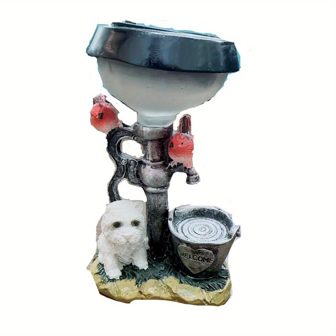 Solar Cute Animals Resin Statue Lamp For Welcome Coming Garden Ornament Lawn Light