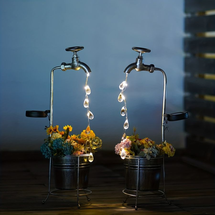 Solar Faucet Watering Flower Landscape Light