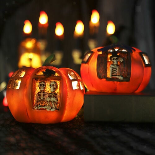 2021 New Halloween resin pumpkin light