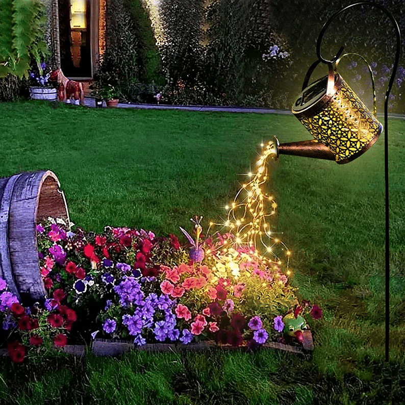 💦2022 New Upgrade Solar Watering Can Lights --Waterproof Garden Flower Decor with 32 inch Shepherd Hook