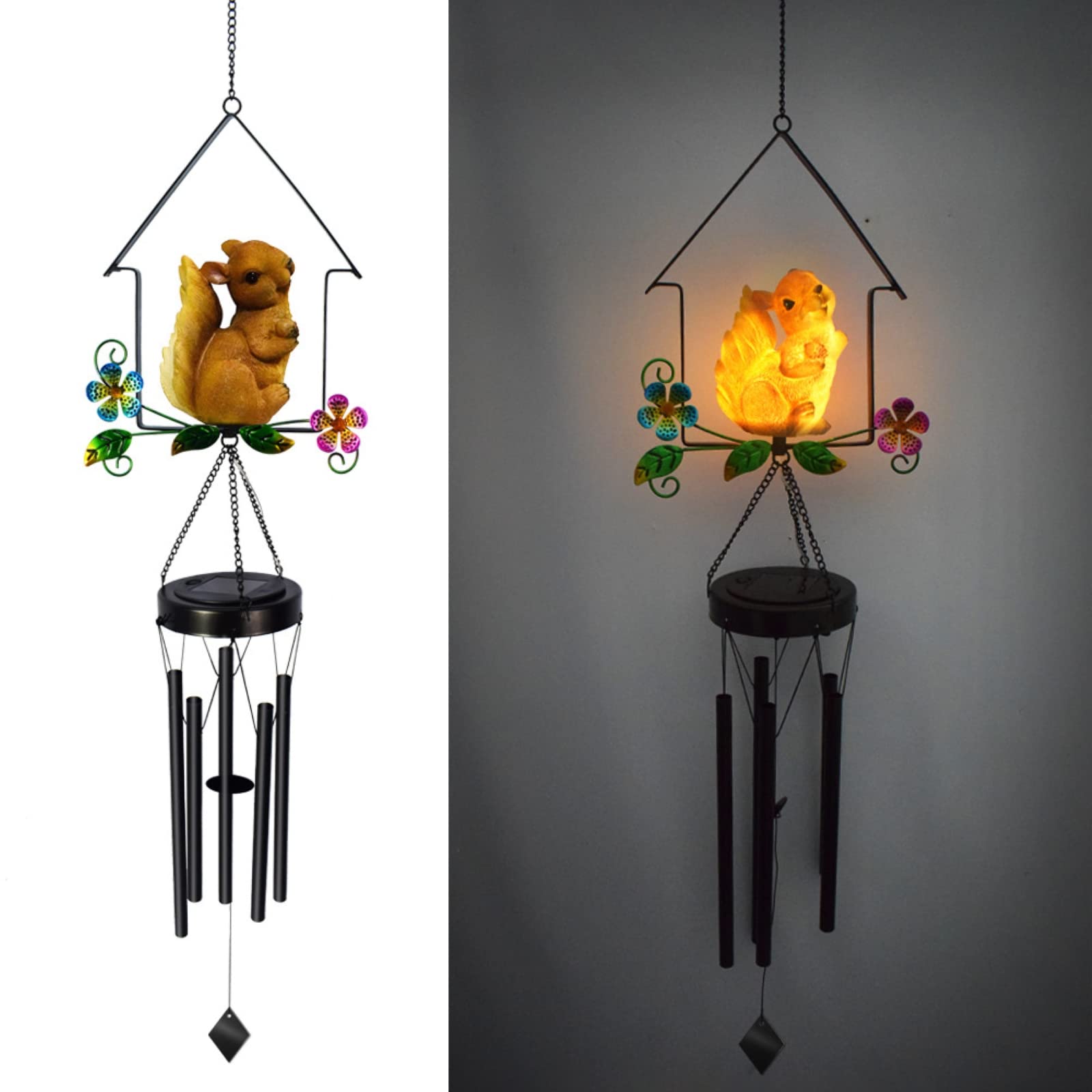Solar-Powered Squirrel Wind Chime