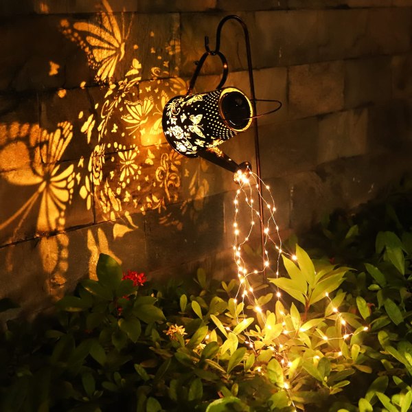 💦2022 New Upgrade Solar Watering Can Lights --Waterproof Garden Flower Decor with 32 inch Shepherd Hook