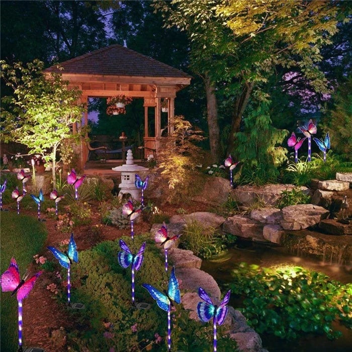 Solar Garden Butterfly Lights Outdoor Decor
