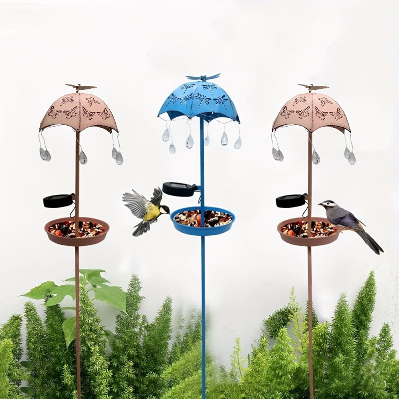 Solar-Powered Umbrella Bird Feeder