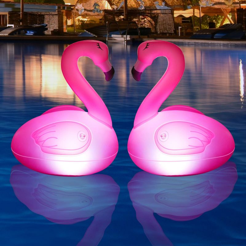 Solar Powered Flamingo Lights for Swimming Pool