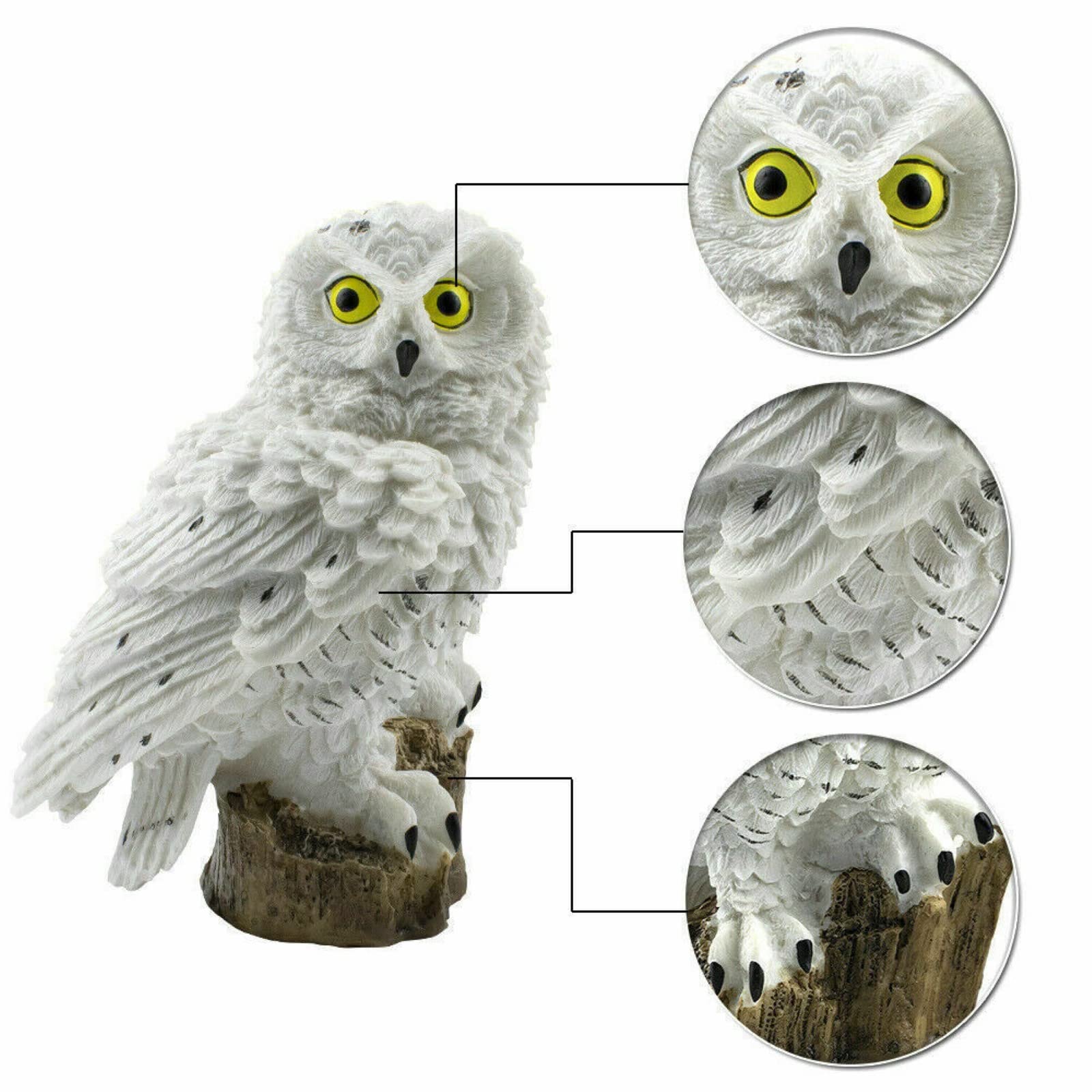 Solar-Powered Owl Wind Chime with Illuminated Owl - White