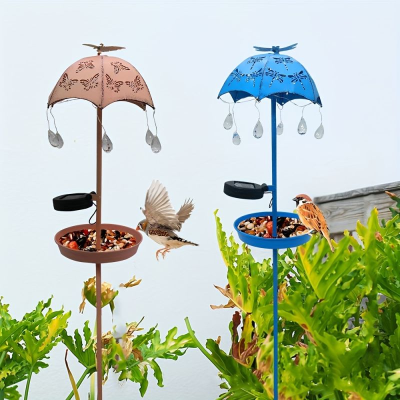 Solar-Powered Umbrella Bird Feeder