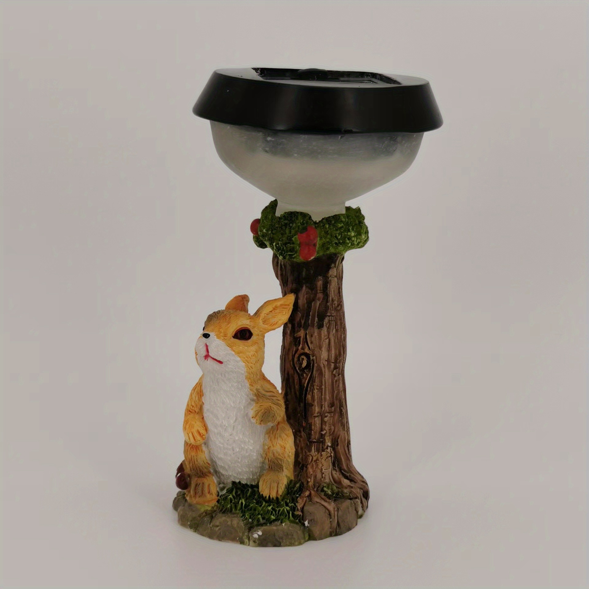 Solar Cute Animals Resin Statue Lamp For Welcome Coming Garden Ornament Lawn Light
