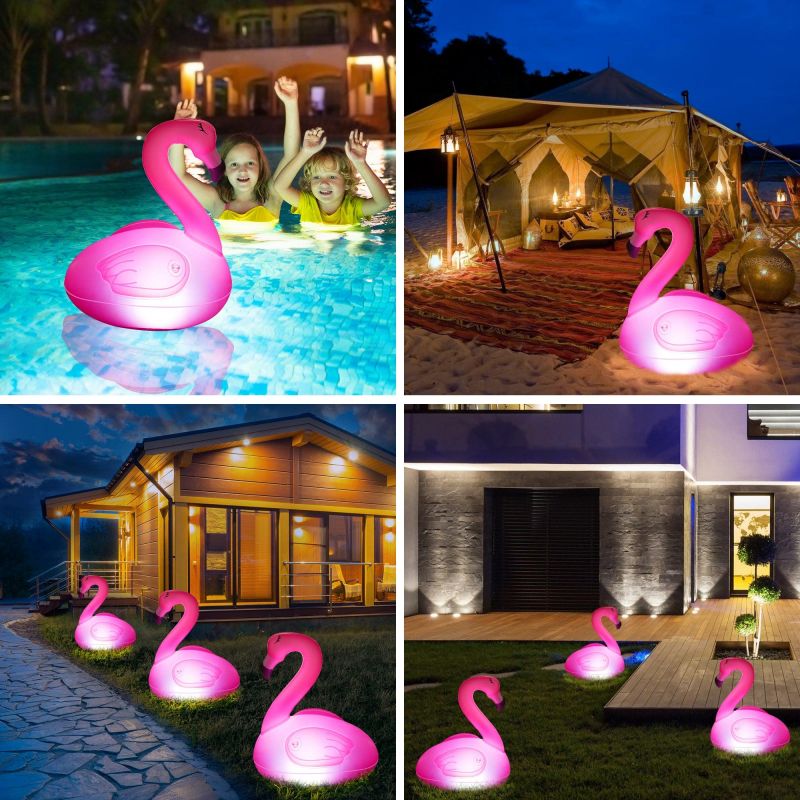 Solar Powered Flamingo Lights for Swimming Pool