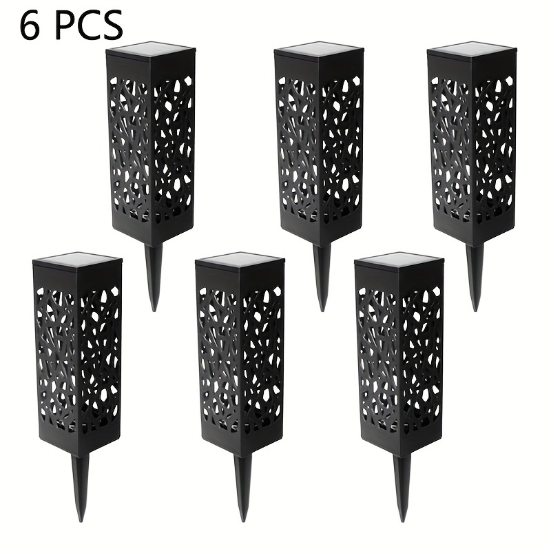 6pcs Outdoor Lawn Light Hollow Out Waterproof Lighting Solar Landscape Light For Outdoor Park Camping Lawn