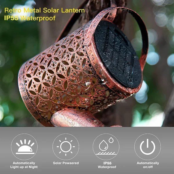 💦2022 New Upgrade Solar Watering Can Lights --Waterproof Garden Flower Decor with 32 inch Shepherd Hook