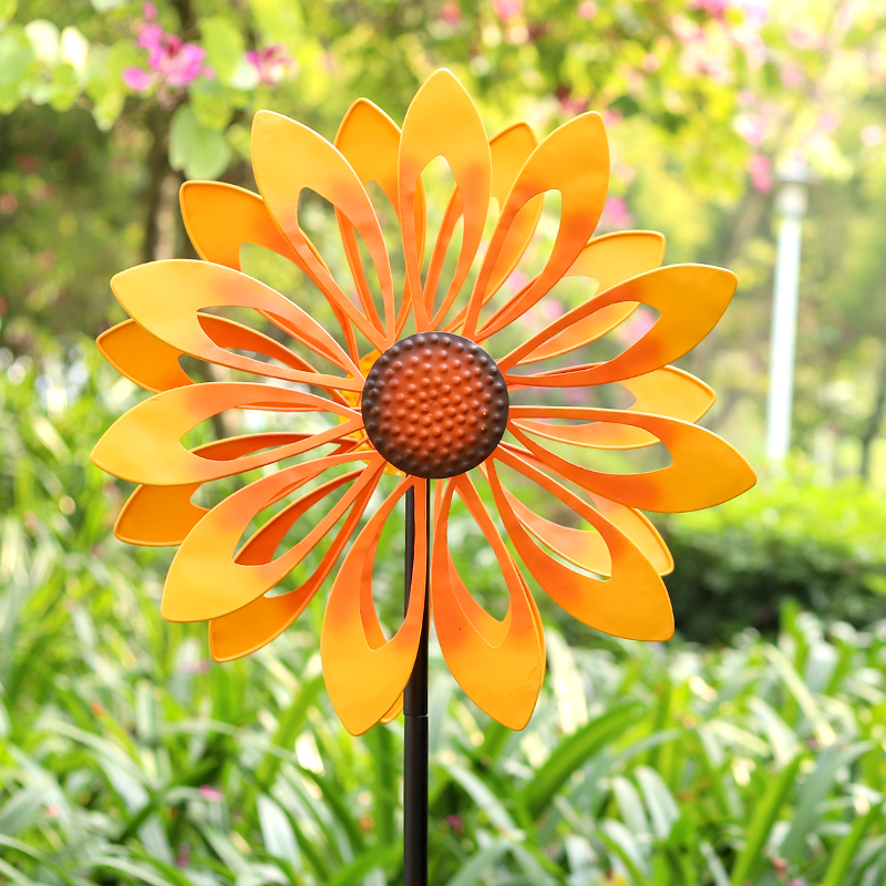 Sunflower vintage metal iron windmill