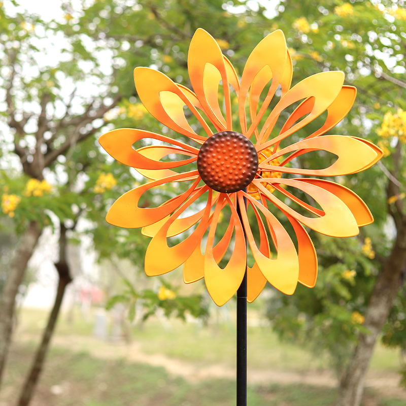Sunflower vintage metal iron windmill