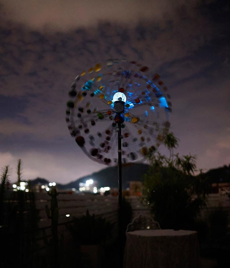 Solar Light Garden Garden Wrought Iron Rotating Big Windmill