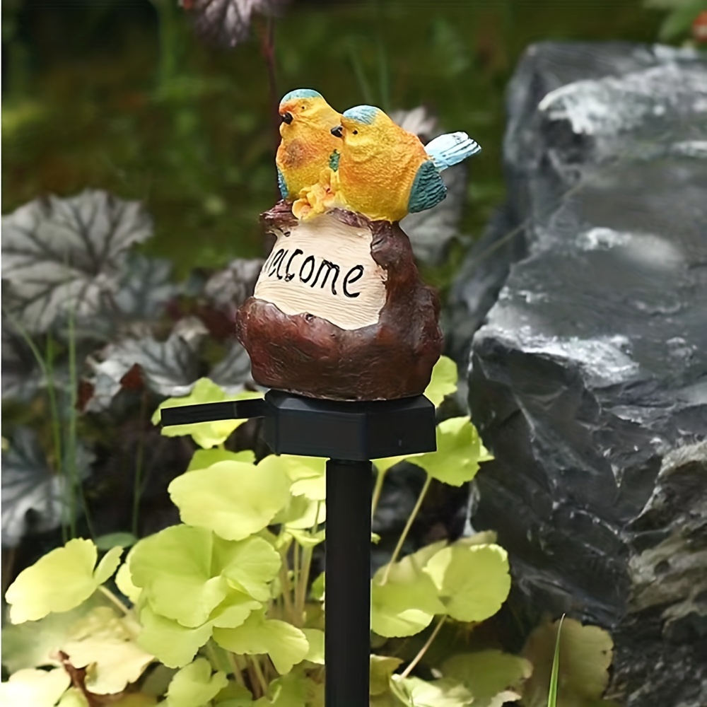 Solar Garden Lights Outdoor Decor, Solar Welcome Birds Lights Warm LED, IP44 Waterproof Welcome Birds Decorative Lights