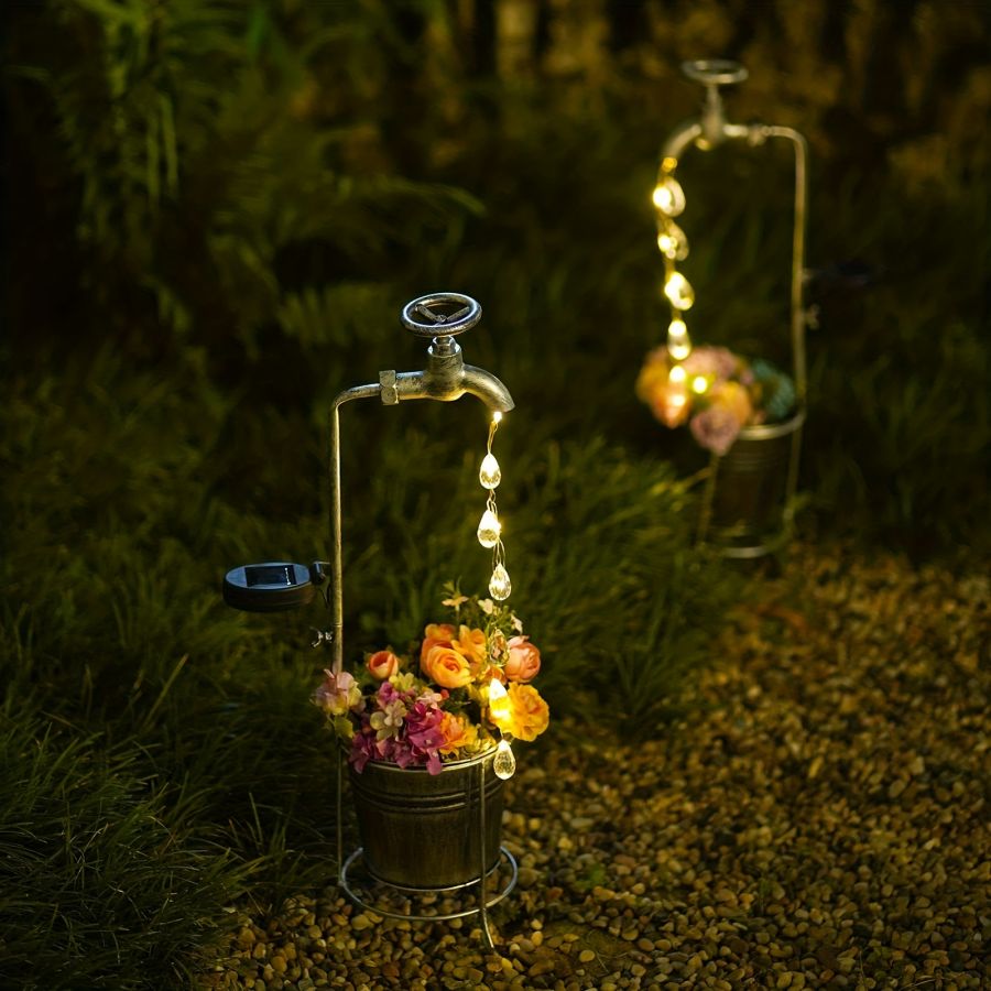 Solar Faucet Watering Flower Pot Light